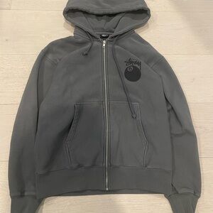 Vintage Stussy Charcoal Hoodie with Logo size:S